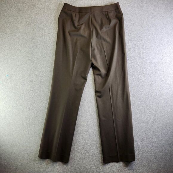 Lafayette 148 Pants Womens 10 Brown Menswear Fit Virgin Italian Stretch Wool - Picture 4 of 16